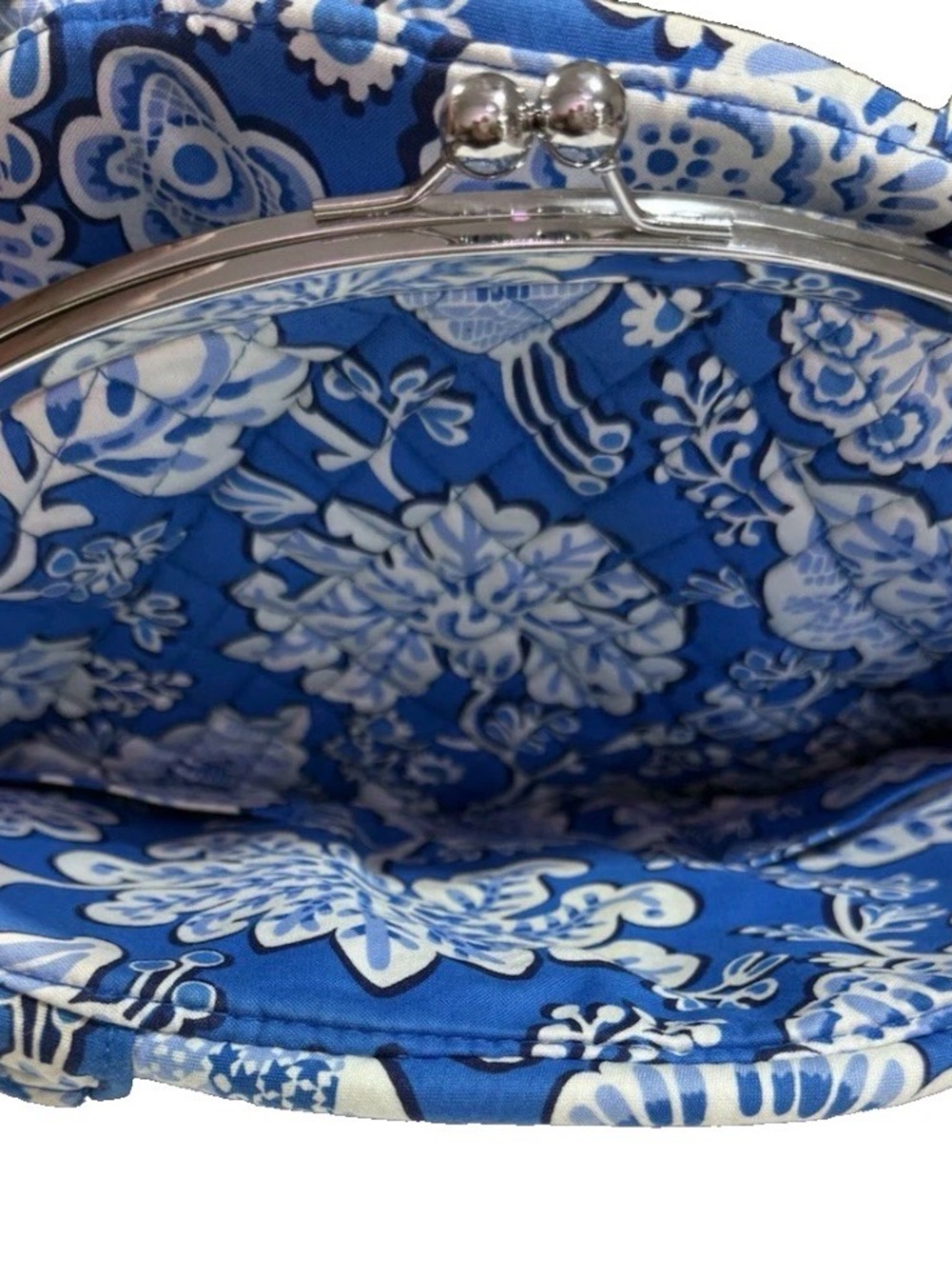 Vera Bradley Eloise Kiss Lock Shoulder Bag Blue Lagoon 13.5”Wx10.0”Hx6.0”D - Picture 7 of 13
